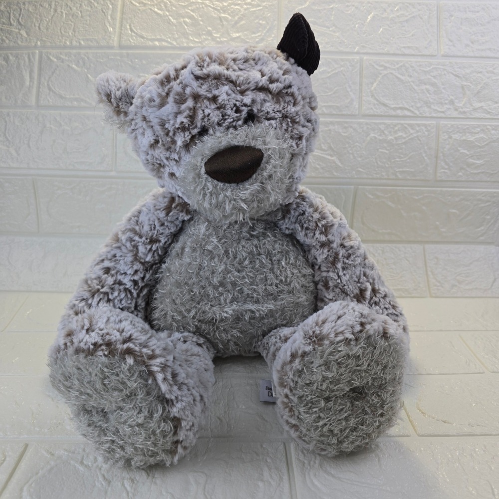 DEMDACO Giving Bear Plush Toy Unisex Large Grey Brown Marbled Weighted Comfort